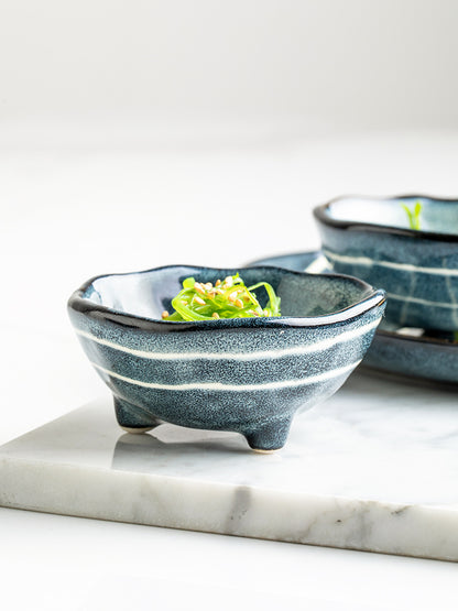 Porcevera Dish – Retro Porcelain Seasoning Dish with Colored Glaze Finish