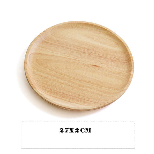 RoundWood Japanese-Style Wooden Tray – Natural Multi-Purpose Serving Tray