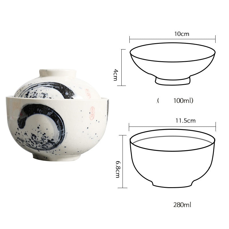 CeramiLux Ceramic Stew Pot Set – Soup Bowl with Bottom Plate, Cover & Spoon