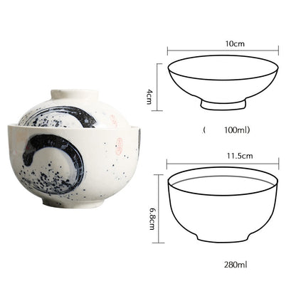 CeramiLux Ceramic Stew Pot Set – Soup Bowl with Bottom Plate, Cover & Spoon