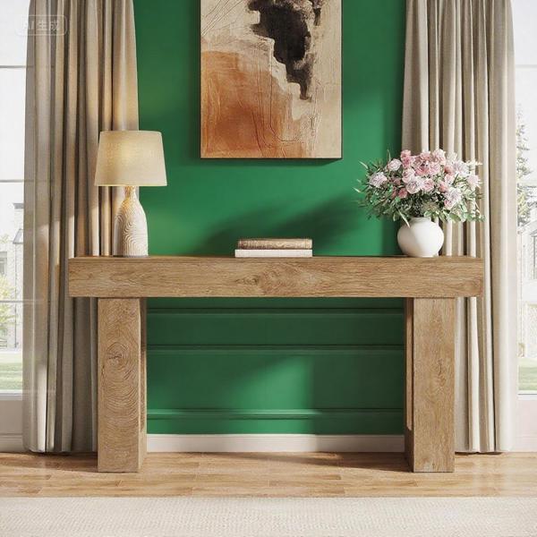 HavenWood Elegant Entryway Console – Sturdy MDF Rustic Table with Versatile Home Display