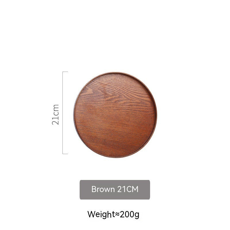 KowaWood Japanese Wooden Tea Tray – Round Serving & Storage Plate