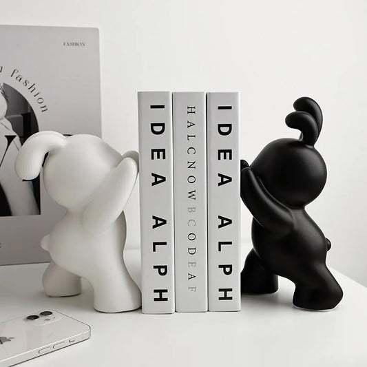 Veloria Designer Ceramic Rabbit Bookend – Cute Style Porcelain Decoration