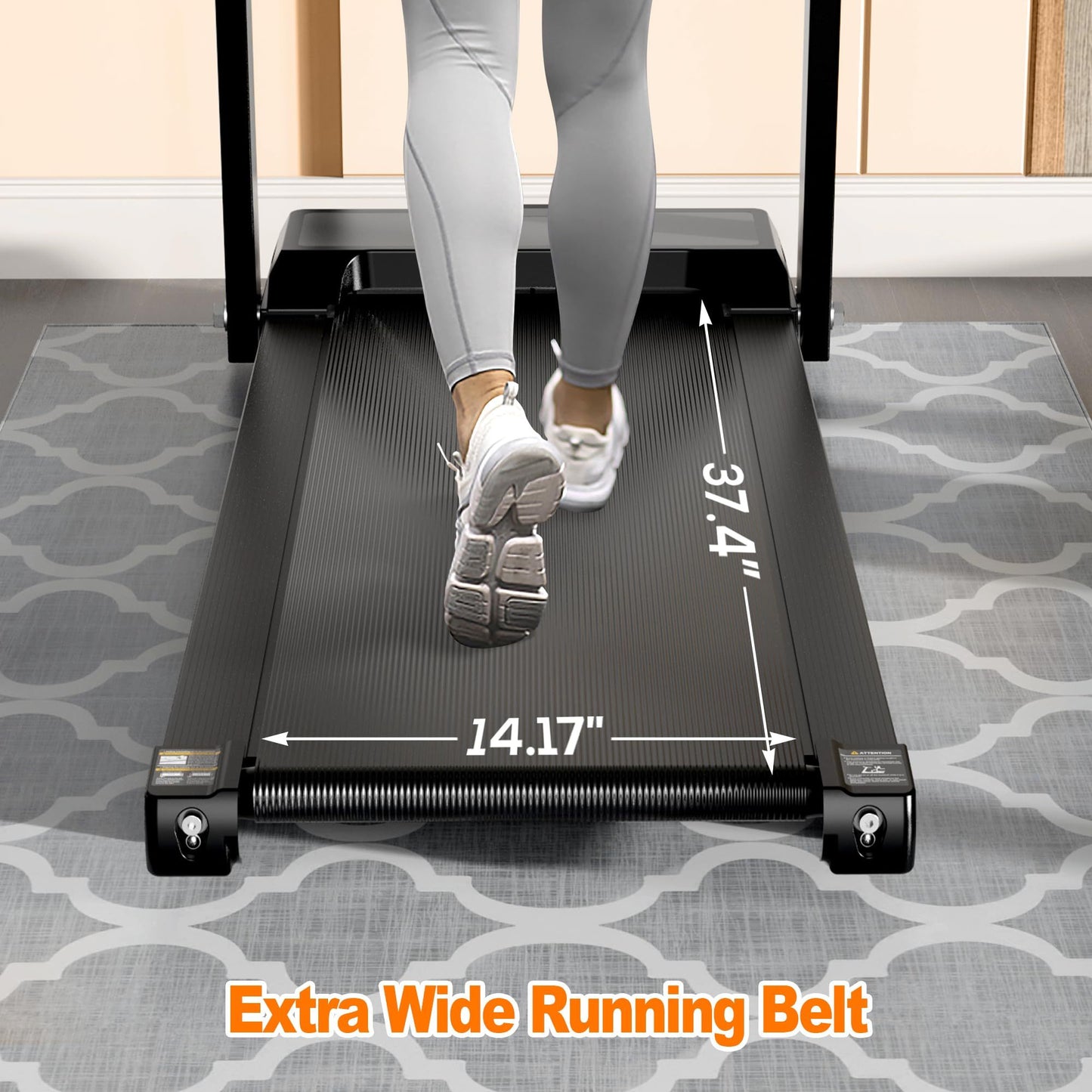 Quiet Folding 2.5 HP Treadmill With LED Display