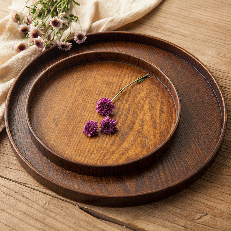 Aureloft Tray – Luxury Solid Wood Round Deep Tray