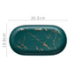 Gold Leaf Patterned Oval Marble Tray