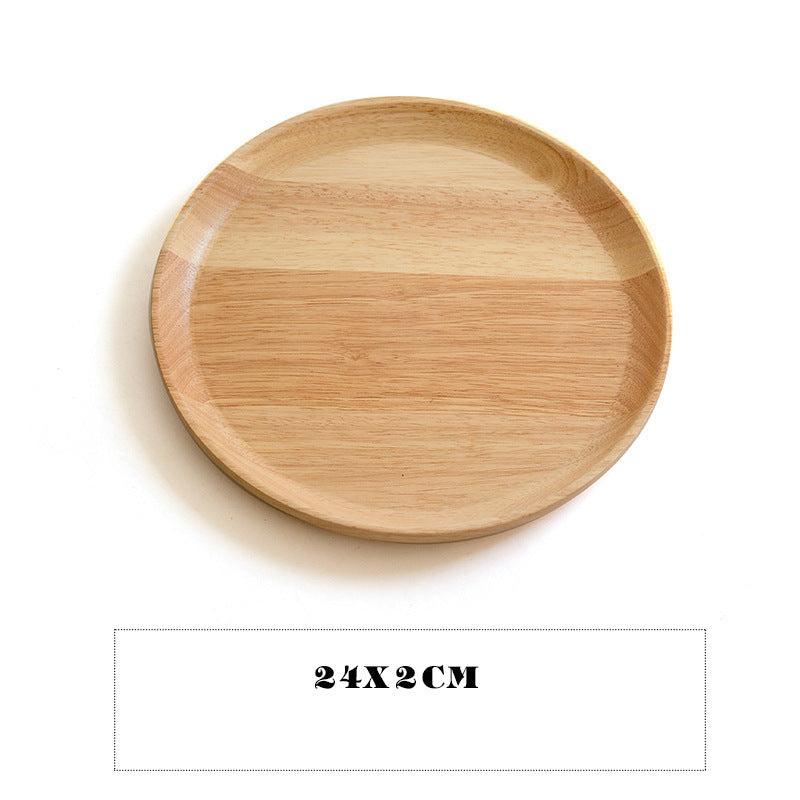 RoundWood Japanese-Style Wooden Tray – Natural Multi-Purpose Serving Tray