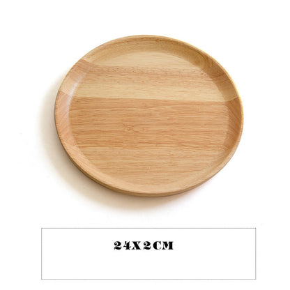 RoundWood Japanese-Style Wooden Tray – Natural Multi-Purpose Serving Tray