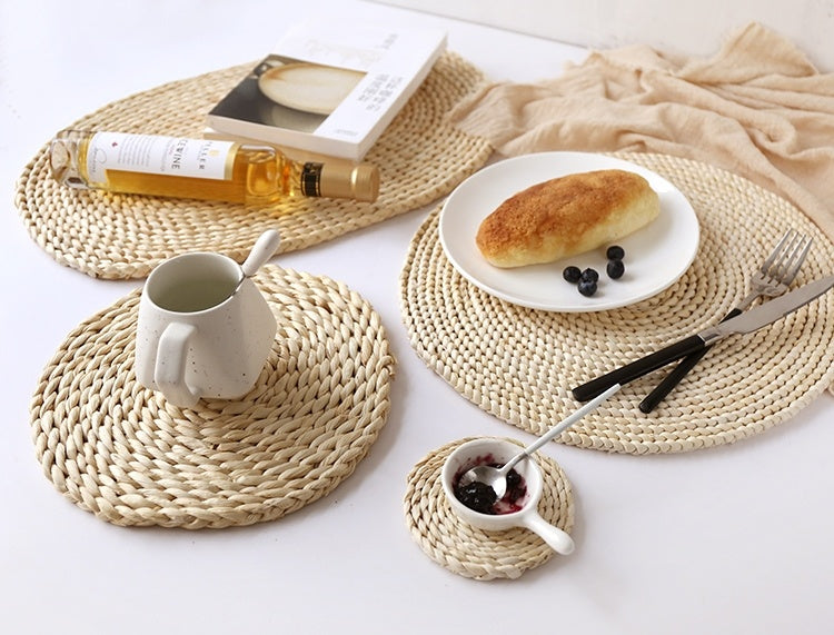Premium Japanese Bamboo Table Mats – Elegant Round & Oval Placemats for Stylish Home and Dining Decor