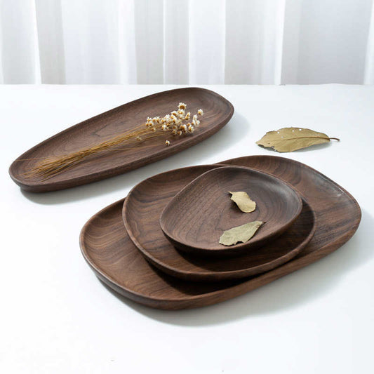 Black Walnut Dried Fruit Plate – Premium Solid Wood Serving Tray