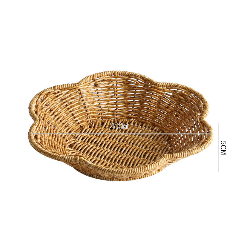 Marvella Rattan-Like Luxury Fruit & Candy Tray – Handwoven Flower-Shaped Snack Basket - Tavira Store | A Luxario Labs Ltd Brand. 