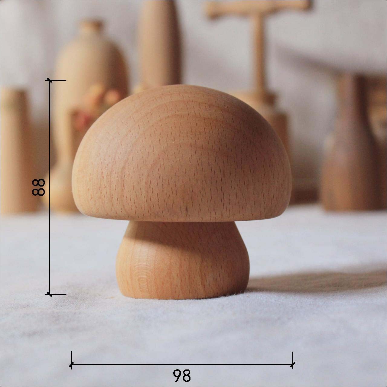 MushGlow Solid Wood Mushroom-Shaped Rechargeable Night Light – Push Control Wooden LED Lamp