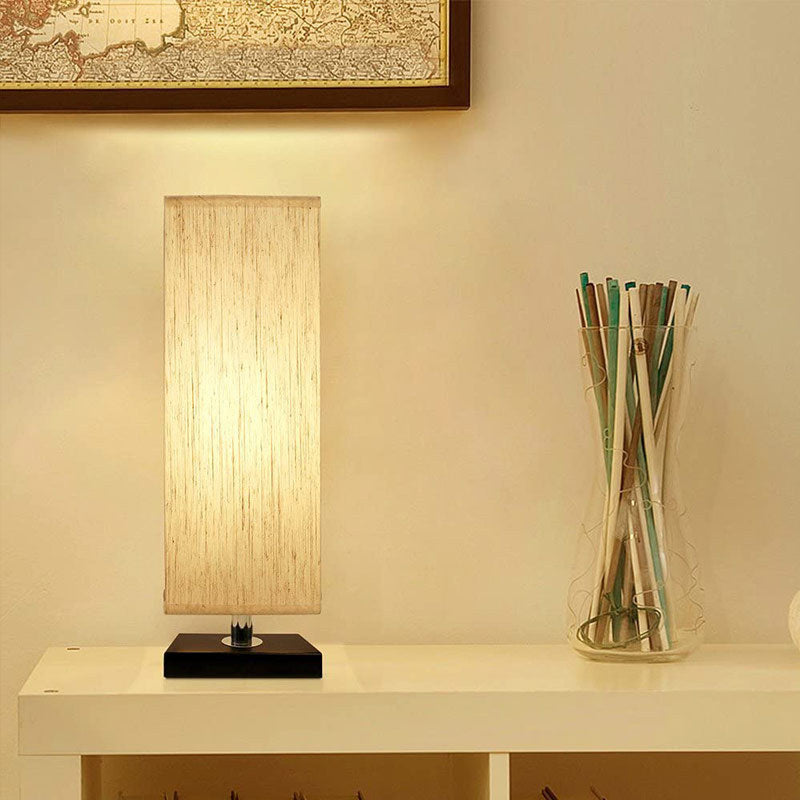 Modern  Square Cloth Covered Table Lamp