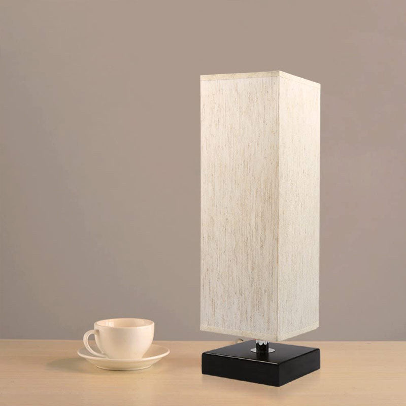 Modern  Square Cloth Covered Table Lamp