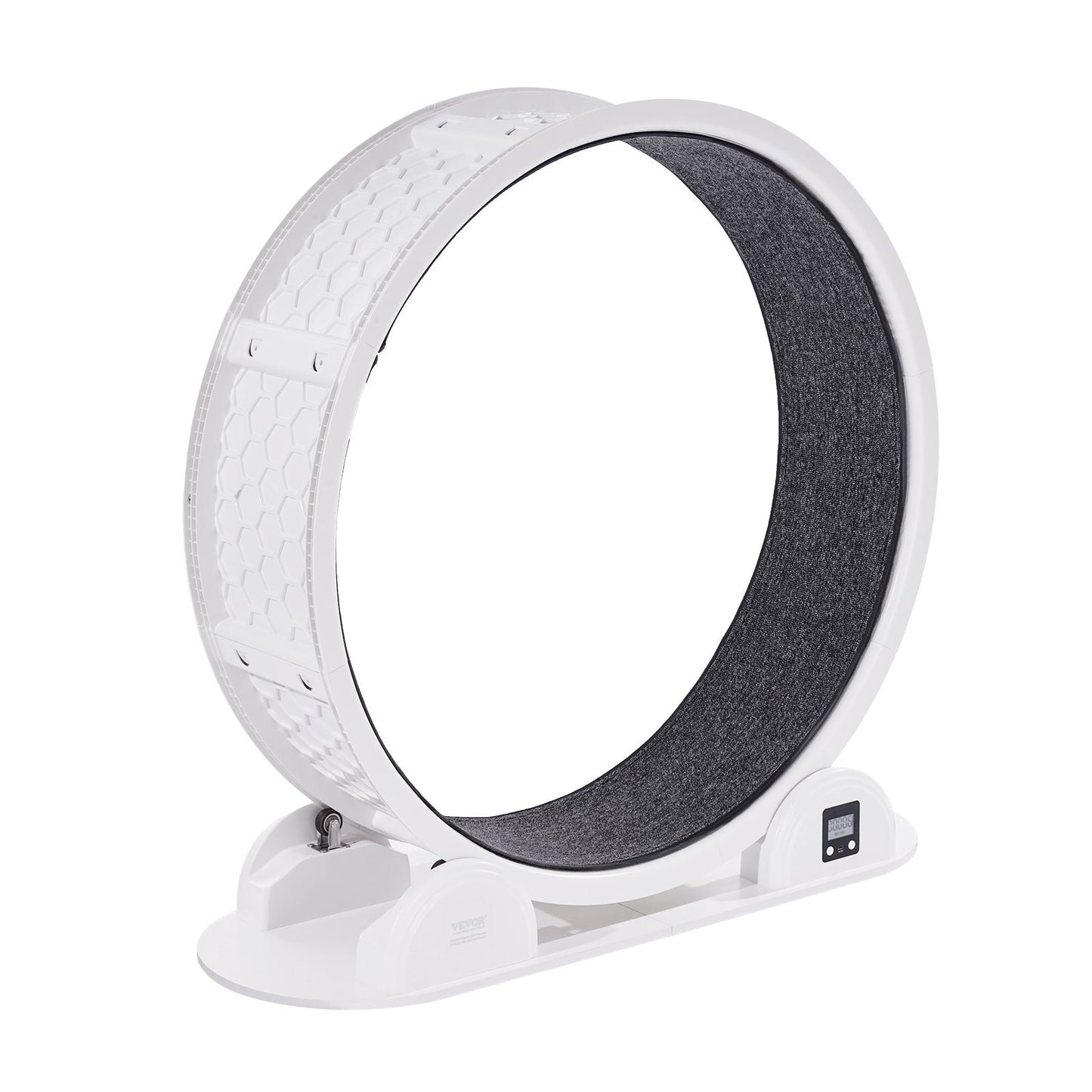 PawBalance VEVOR RK38 Cat Exercise Wheel with Pedometer 40.8 White Solar-Powered Cat Treadmill for Pet Health & Fitness