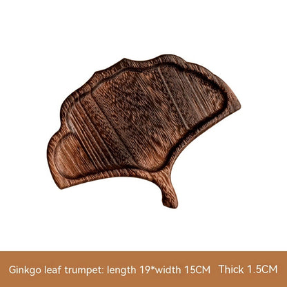 Aokami Japanese Leaf-Shaped Wooden Tray