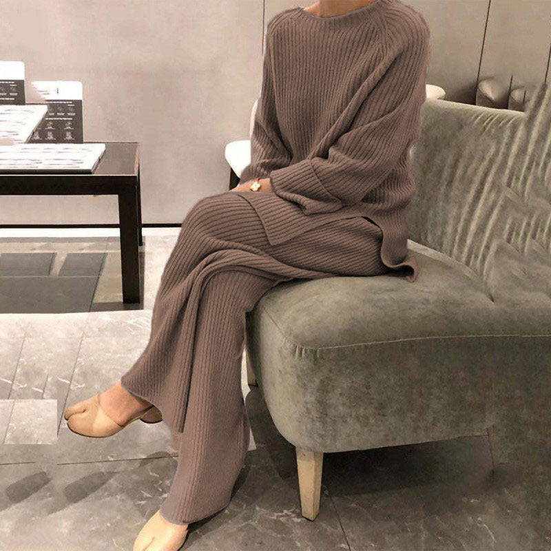 Knit Casual Two-piece Knitted Sweater