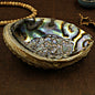 SacredAura Abalone Shell & Holy Wood Stand – Luxury White Sage Smudging Bowl for Home Spiritual Decoration & Gifts