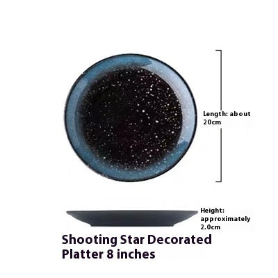 Retro Ceramic Shallow Plate Creative Color Glaze Plate Dish