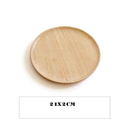RoundWood Japanese-Style Wooden Tray – Natural Multi-Purpose Serving Tray