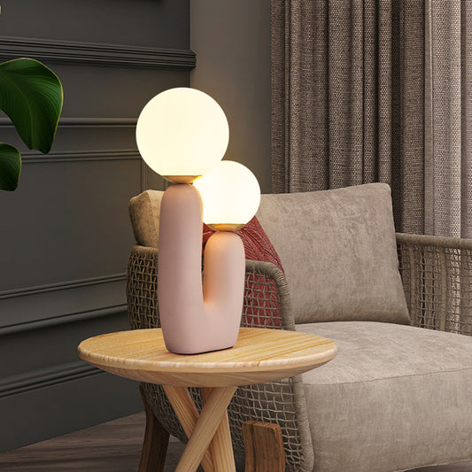 Two-arm decorative table lamp