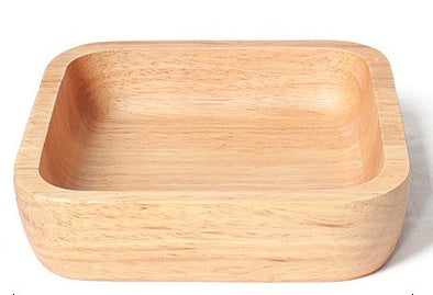 WoodSquare Japanese Rubber Wood Plate – Multi-Purpose Natural Serving Tray