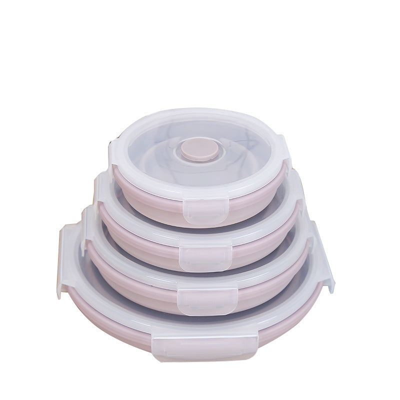 Noah Gray Silicone Lunch Box – Round Microwave-Safe Food Container - Tavira Store | A Luxario Labs Ltd Brand. 