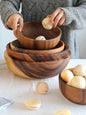 KiyomiCraft Japanese Natural Wooden Bowl – Handmade Food Container