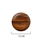 AcaciaCraft Wooden Snack Plate – Natural, Dark Brown