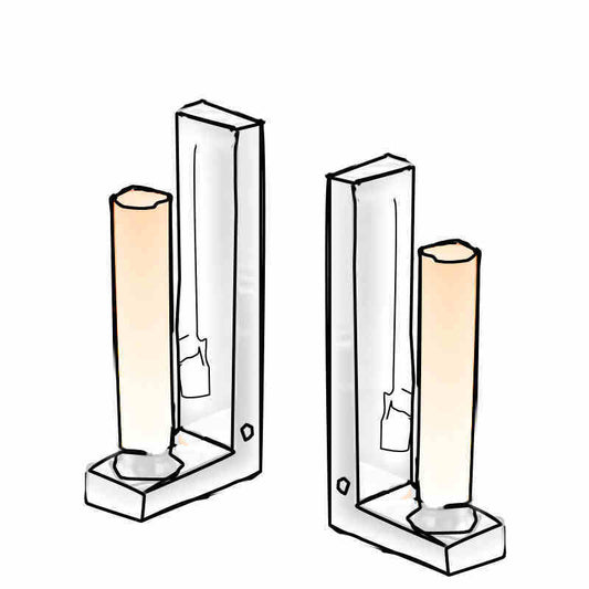 Luminora Long-Life LED Table Lamp & Bookend – Polished Aluminum & Acrylic, Type-C Rechargeable
