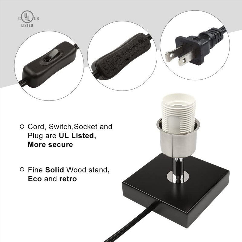 Modern  Square Cloth Covered Table Lamp