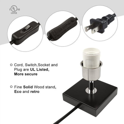 Modern  Square Cloth Covered Table Lamp