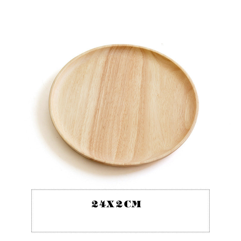 RoundWood Japanese-Style Wooden Tray – Natural Multi-Purpose Serving Tray