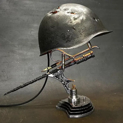 Crafts Decorations Classical War Helmet  Relic Lamp