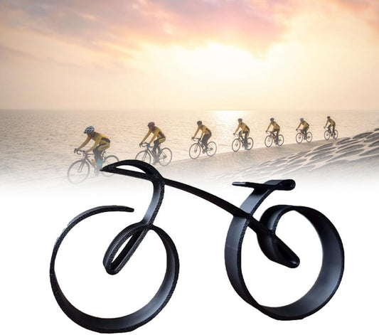 Cyclora Black Iron Bicycle Sculpture – Modern Table Ornament, Perfect Valentine’s Gift