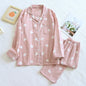 Spring And Summer Thin Double-layer Cotton Gauze Pajamas Women's Long Sleeve