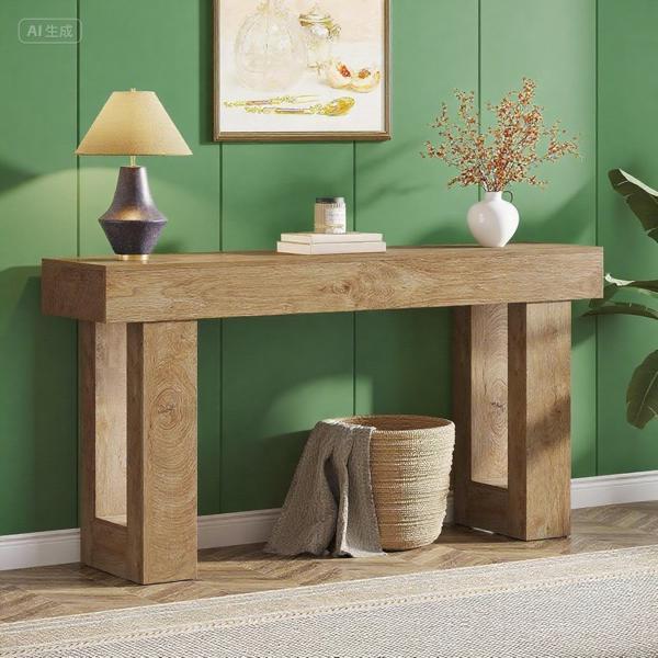 HavenWood Elegant Entryway Console – Sturdy MDF Rustic Table with Versatile Home Display