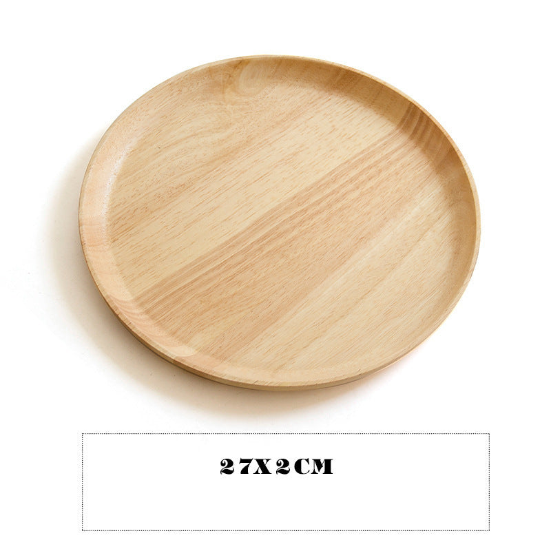 RoundWood Japanese-Style Wooden Tray – Natural Multi-Purpose Serving Tray