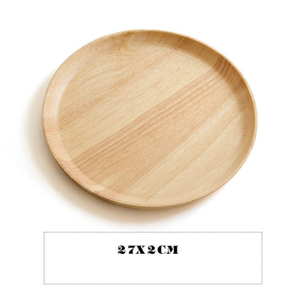 RoundWood Japanese-Style Wooden Tray – Natural Multi-Purpose Serving Tray