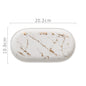 Gold Leaf Patterned Oval Marble Tray