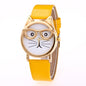 Quartz Core  Gold Cat Face Watch – Cute Glasses Design Wristwatch