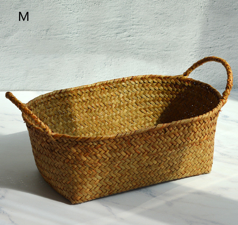 MarinaNest – Seagrass Woven Top Table Basket - Tavira Store | A Luxario Labs Ltd Brand. 