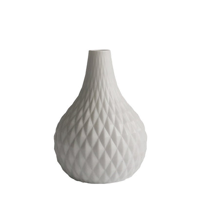 Handmade Simple INS Style White Porcelain Small Vase – Soft Home Decoration Ornament