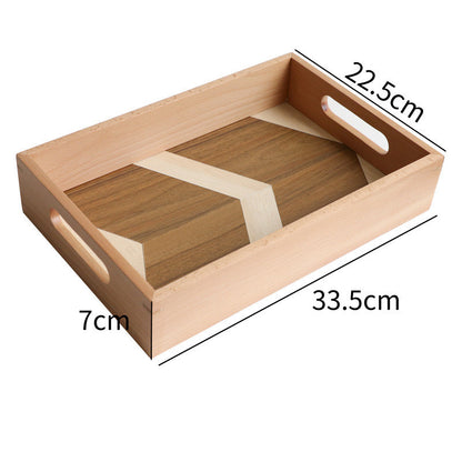 WOODENNX Geometric Design Tray – Stylish Wooden Tray for Home Decoration
