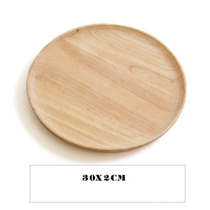 RoundWood Japanese-Style Wooden Tray – Natural Multi-Purpose Serving Tray