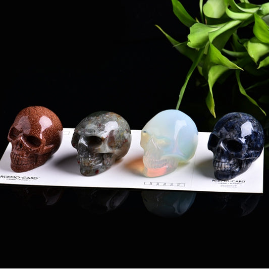 Natural Crystal Skull Semi-precious Stone Carving Crafts Ornaments