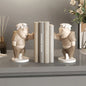 Bear Healing Bookend Ornaments – Resin Table Decorations, Nordic Minimalist Desk Sculpture, Cute Kids & Home Office Display