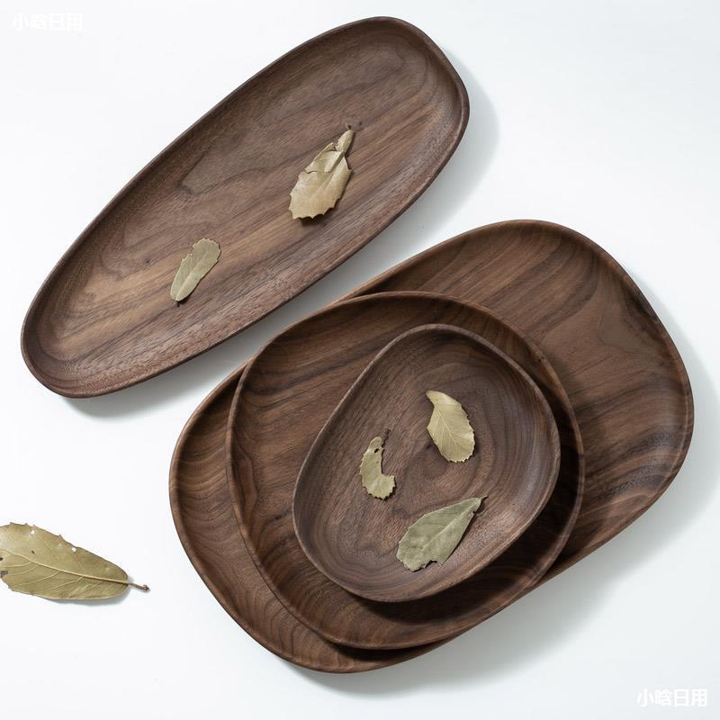 Black Walnut Dried Fruit Plate – Premium Solid Wood Serving Tray.