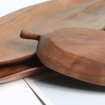 NatureWood Wooden Saucer Fruit Tray – Multipurpose Solid Wood Serving Platter