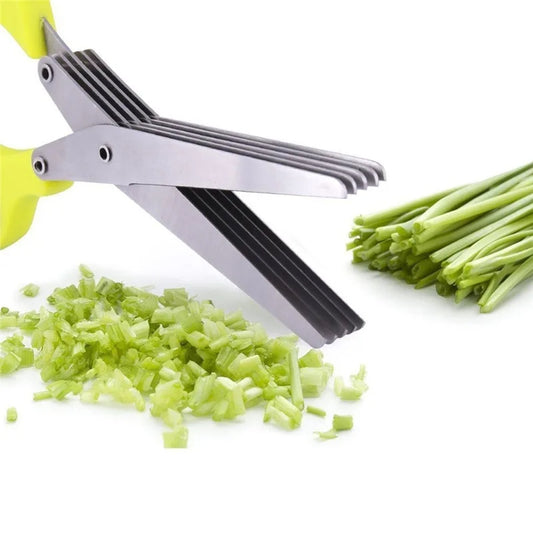 HerbiCut Multi-Layer Stainless Steel Kitchen Scissors – Quick Cutting Tool for Herbs, Onions, Seaweed & Spices
